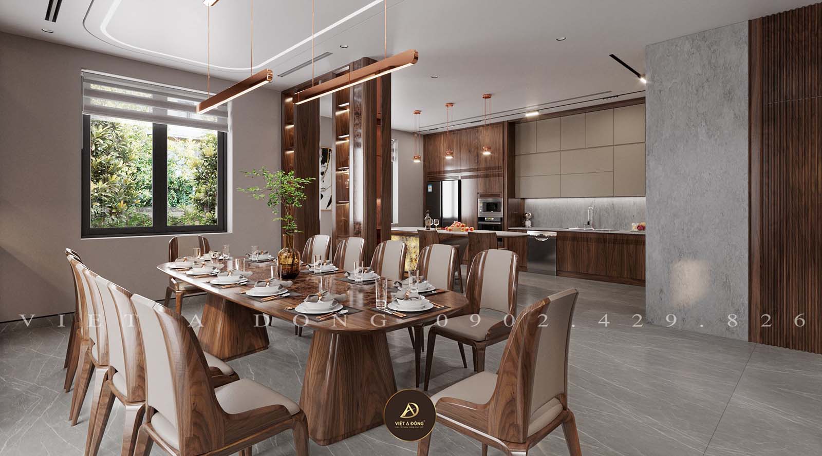 Mẫu bàn ăn 10 ghế